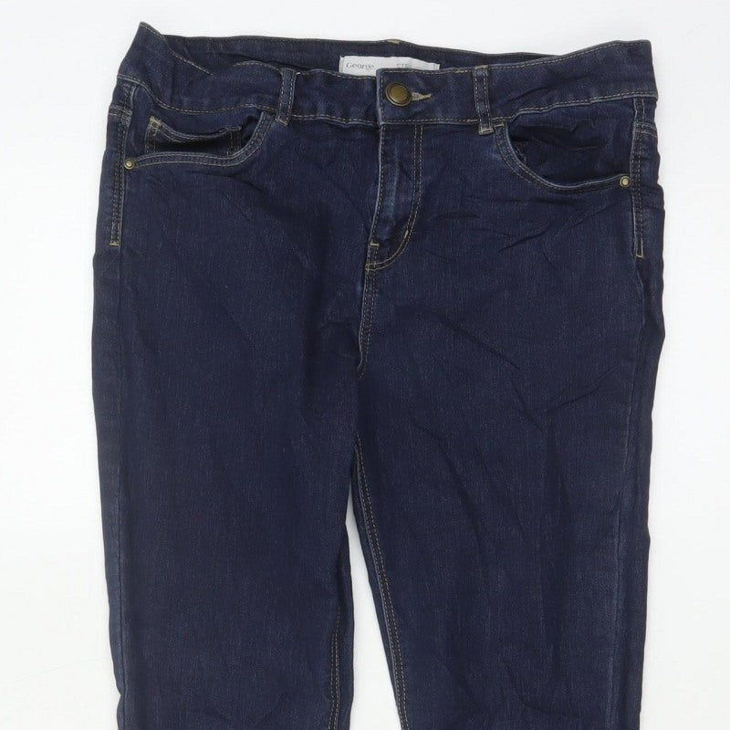 George Women’s Indigo UK 12 Skinny Stretch Denim Jeans Standard Length