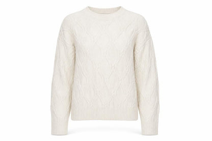 Marks and Spencer Women Ivory XS Cable-Knit Crew Neck Pullover Jumper