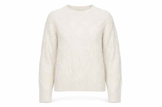 Marks and Spencer Women Ivory XS Cable-Knit Crew Neck Pullover Jumper