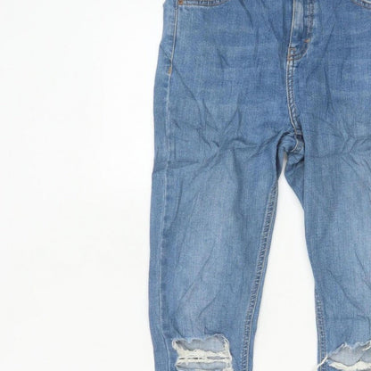 Topshop Moto Jamie Women Blue W28 UK 10 High Rise Distressed Skinny Jeans