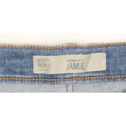 Topshop Moto Jamie Women Blue W28 UK 10 High Rise Distressed Skinny Jeans