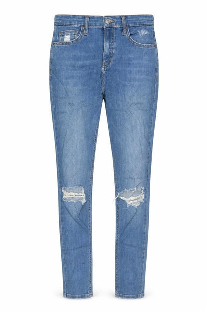 Topshop Moto Jamie Women Blue W28 UK 10 High Rise Distressed Skinny Jeans