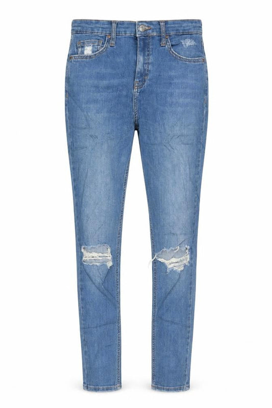 Topshop Moto Jamie Women Blue W28 UK 10 High Rise Distressed Skinny Jeans