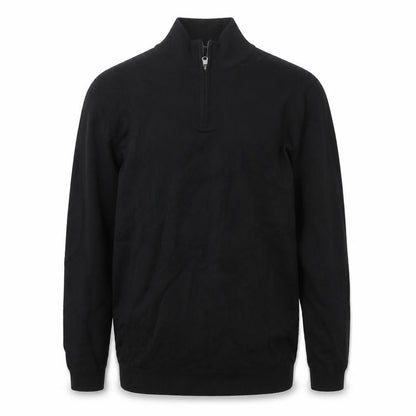 Autograph Men Black M Extra Fine Merino Wool 1/4 Zip High Neck Jumper