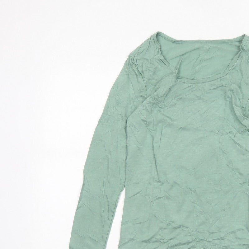 Marks and Spencer Women Green Heatgen Thermal Long Sleeve Top UK 12