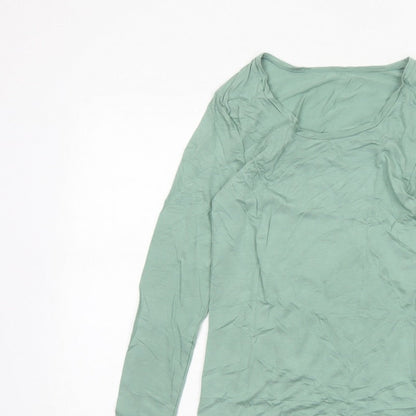 Marks and Spencer Women Green Heatgen Thermal Long Sleeve Top UK 12
