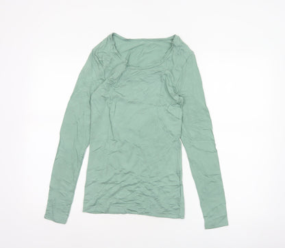 Marks and Spencer Women Green Heatgen Thermal Long Sleeve Top UK 12