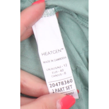 Marks and Spencer Women Green Heatgen Thermal Long Sleeve Top UK 12