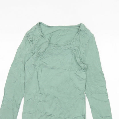Marks and Spencer Women Green Heatgen Thermal Long Sleeve Top UK 12