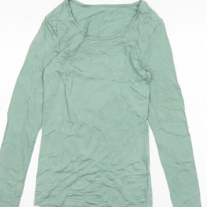 Marks and Spencer Women Green Heatgen Thermal Long Sleeve Top UK 12