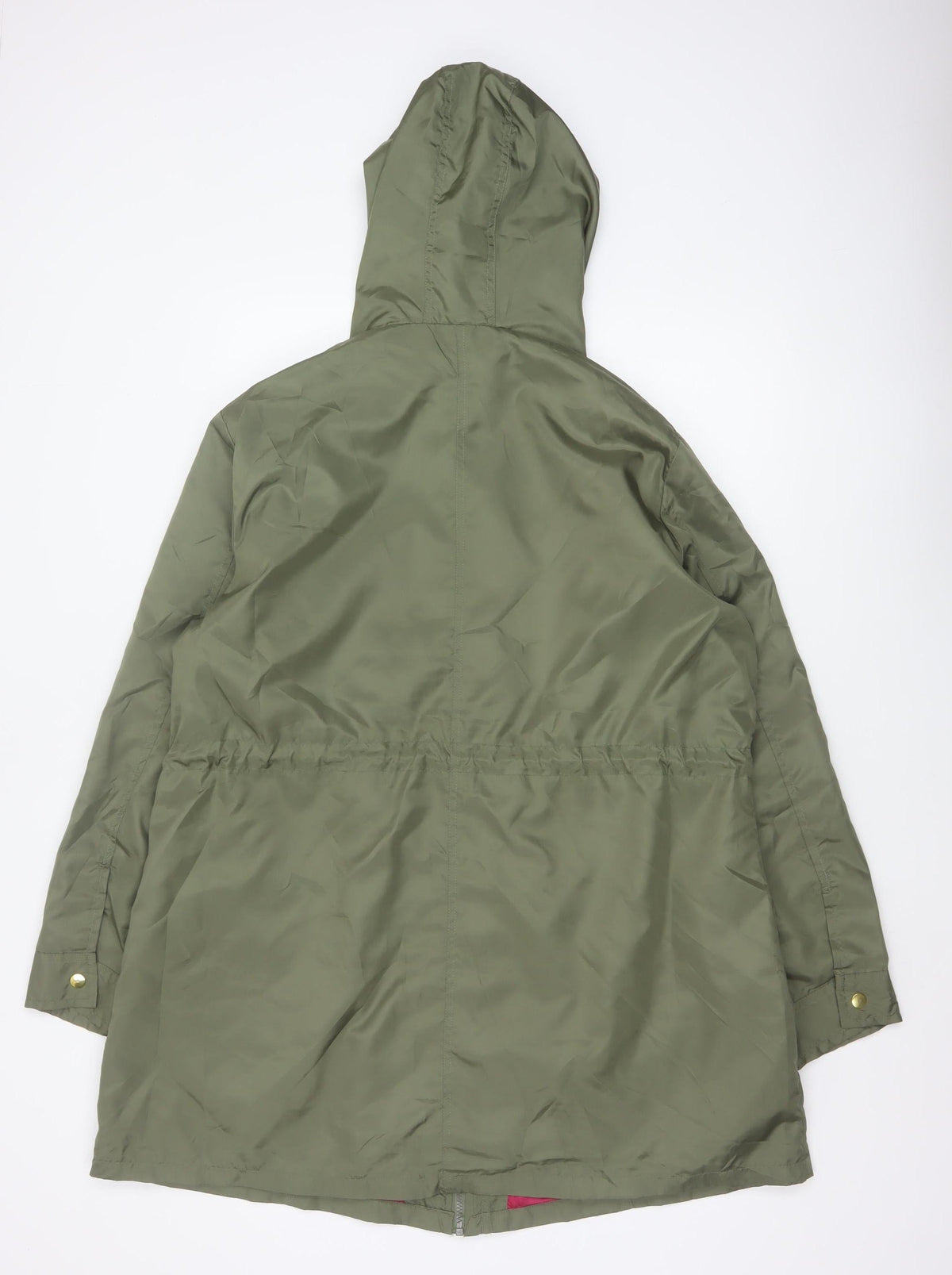 Anthology Women’s Green Hooded Parka Coat UK 14 Long Zip
