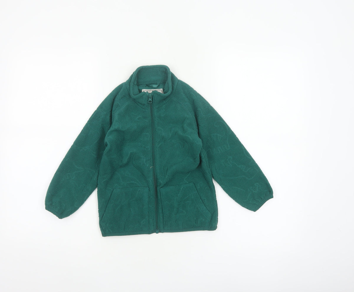 Unbranded Unisex Kids Green Dinosaur Fleece Zip Jacket Age 3-4 Years