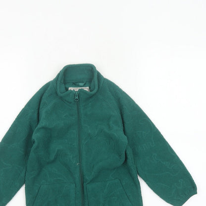 Unbranded Unisex Kids Green Dinosaur Fleece Zip Jacket Age 3-4 Years