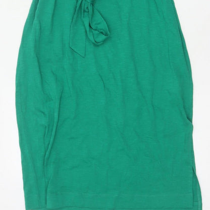 Oliver Bonas Women Green UK 8 Sheath Knee Dress Lace Belted