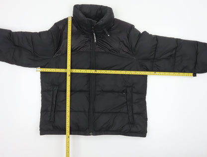 The North Face Women Black L Cropped Puffer Jacket Quilted Full Zip