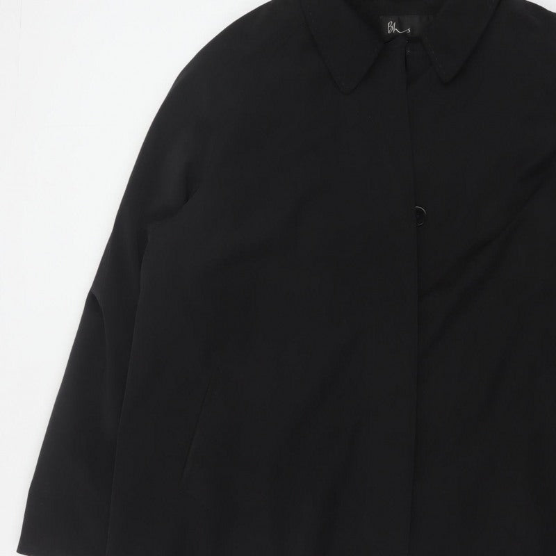 Bhs Women’s Black Size 20 Hooded Mid-Length Overcoat