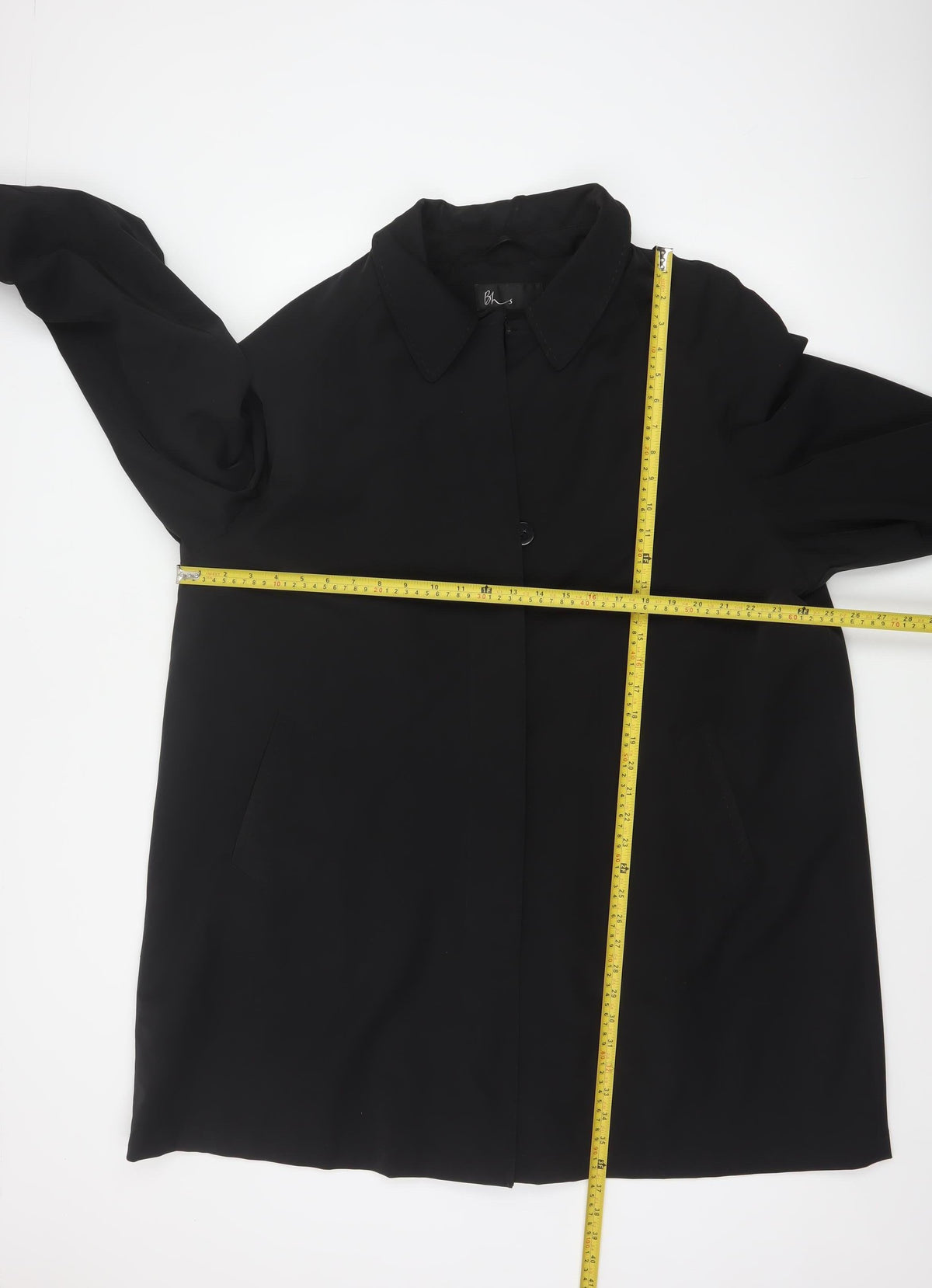 Bhs Women’s Black Size 20 Hooded Mid-Length Overcoat