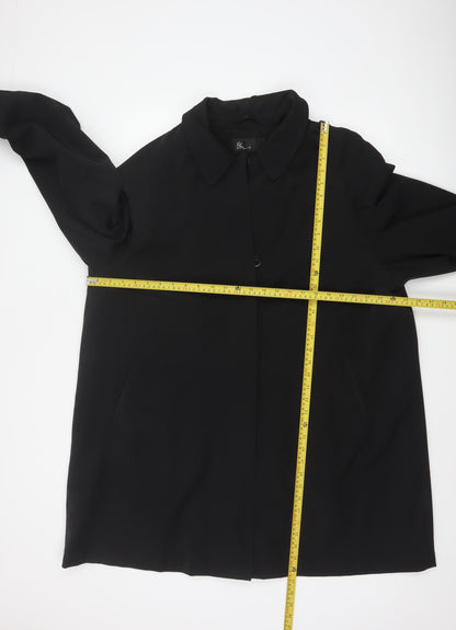 Bhs Women’s Black Size 20 Hooded Mid-Length Overcoat
