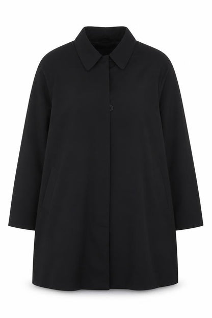 Bhs Women’s Black Size 20 Hooded Mid-Length Overcoat