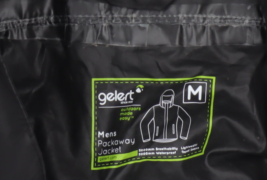 Gelert Men's Black M Packaway Waterproof Hooded Rain Jacket