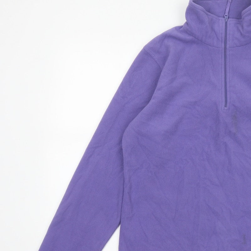 Mountain Warehouse Women Purple L Fleece 1/4 Zip Pullover Sweatshirt