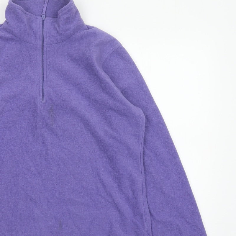 Mountain Warehouse Women Purple L Fleece 1/4 Zip Pullover Sweatshirt