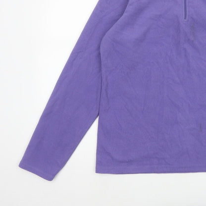 Mountain Warehouse Women Purple L Fleece 1/4 Zip Pullover Sweatshirt