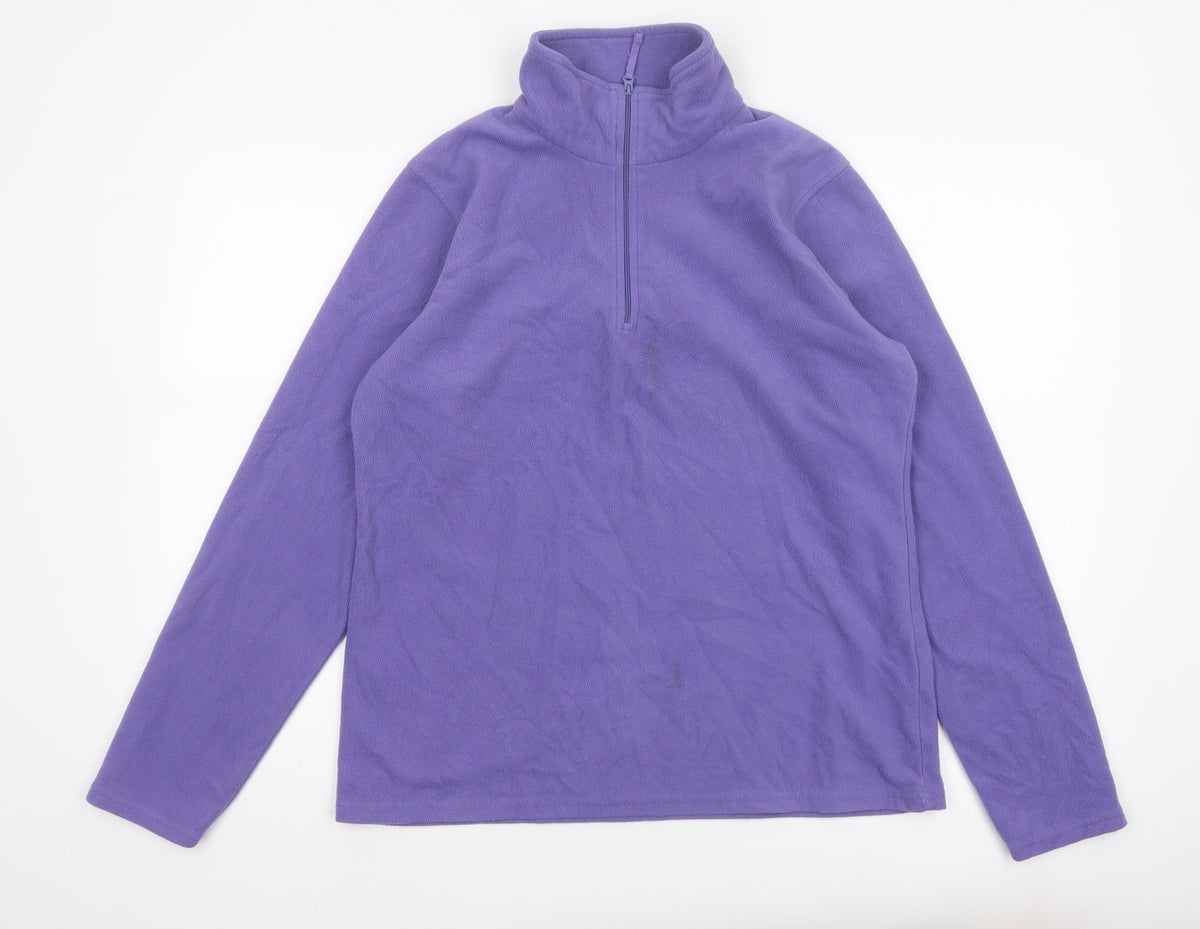 Mountain Warehouse Women Purple L Fleece 1/4 Zip Pullover Sweatshirt