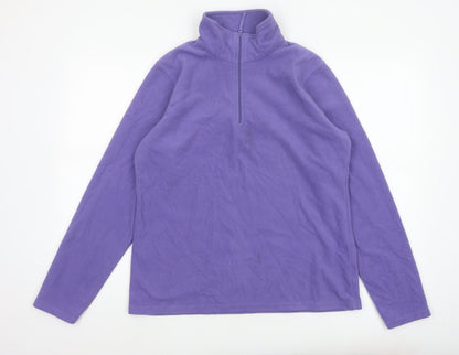 Mountain Warehouse Women Purple L Fleece 1/4 Zip Pullover Sweatshirt