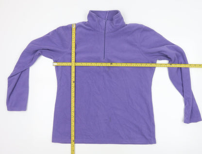 Mountain Warehouse Women Purple L Fleece 1/4 Zip Pullover Sweatshirt