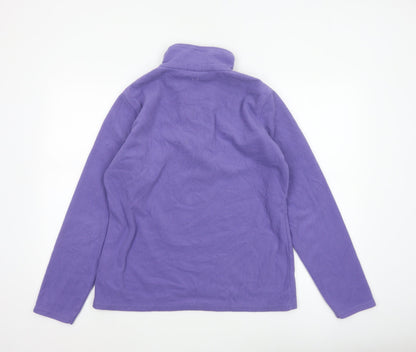 Mountain Warehouse Women Purple L Fleece 1/4 Zip Pullover Sweatshirt