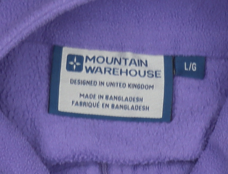 Mountain Warehouse Women Purple L Fleece 1/4 Zip Pullover Sweatshirt