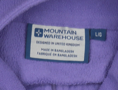 Mountain Warehouse Women Purple L Fleece 1/4 Zip Pullover Sweatshirt