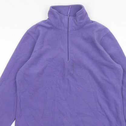 Mountain Warehouse Women Purple L Fleece 1/4 Zip Pullover Sweatshirt