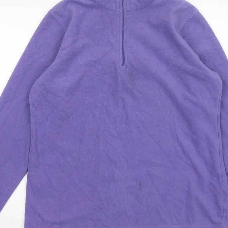 Mountain Warehouse Women Purple L Fleece 1/4 Zip Pullover Sweatshirt