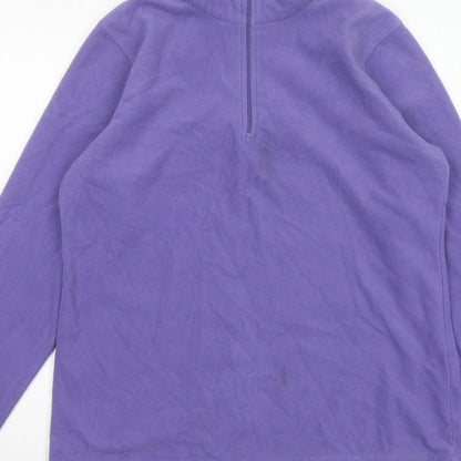 Mountain Warehouse Women Purple L Fleece 1/4 Zip Pullover Sweatshirt