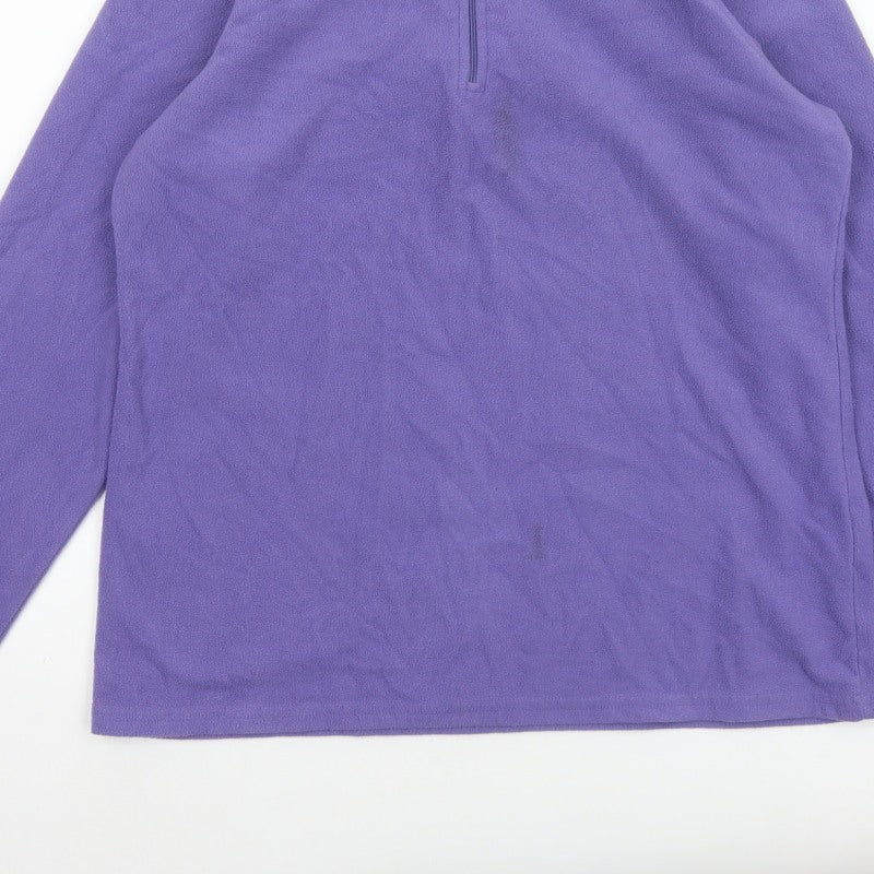Mountain Warehouse Women Purple L Fleece 1/4 Zip Pullover Sweatshirt