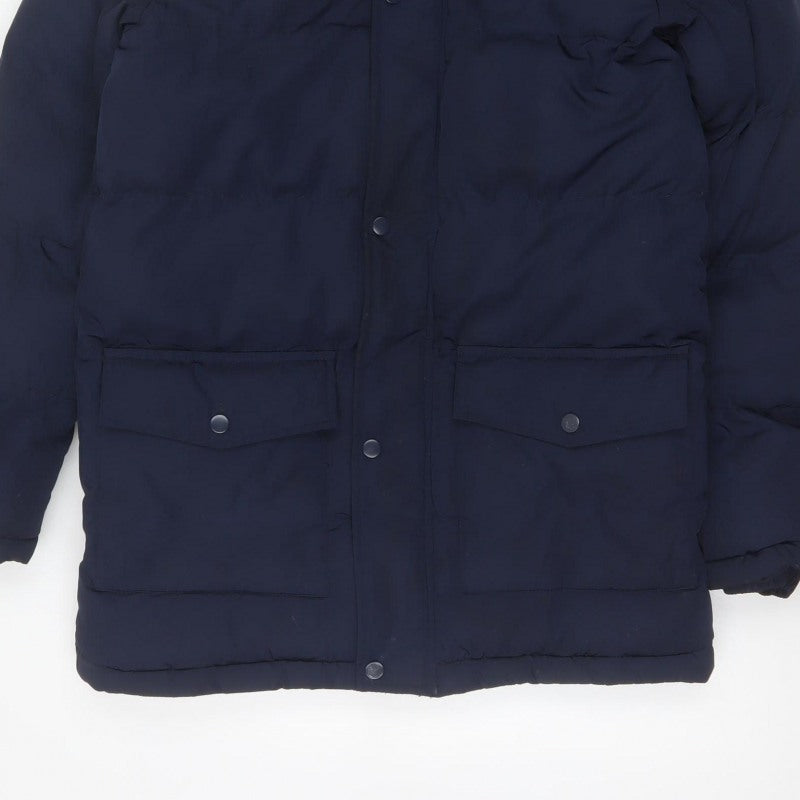 Kangaroo Poo Boys Blue 11-12 Years Parka Padded Hooded Faux Fur Coat