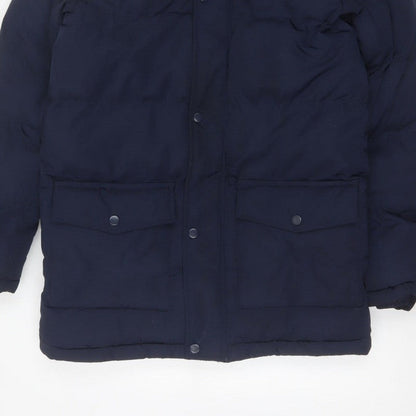 Kangaroo Poo Boys Blue 11-12 Years Parka Padded Hooded Faux Fur Coat