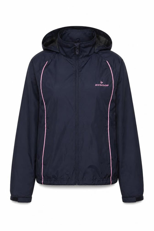 Dunlop Women’s Black Pink Golf Windbreaker Hooded Jacket Size 10