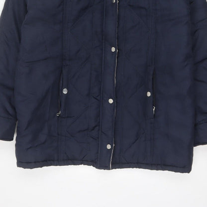 Gabriella Vicenza Women’s Navy Tall UK 12 Faux Fur Hood Parka Coat