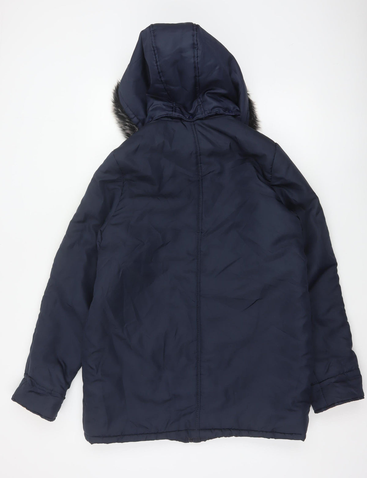 Gabriella Vicenza Women’s Navy Tall UK 12 Faux Fur Hood Parka Coat