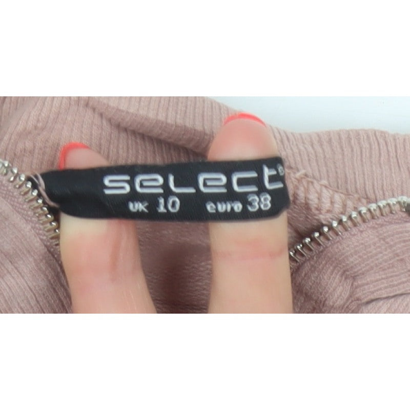 Select Women's Pink Black Basic Colourblock Zip Top UK 10