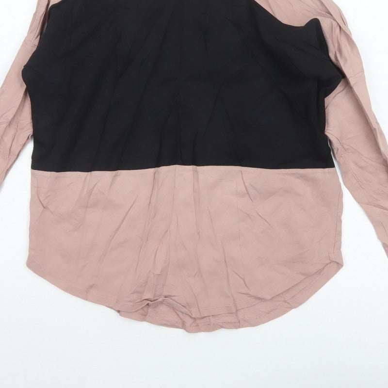 Select Women's Pink Black Basic Colourblock Zip Top UK 10
