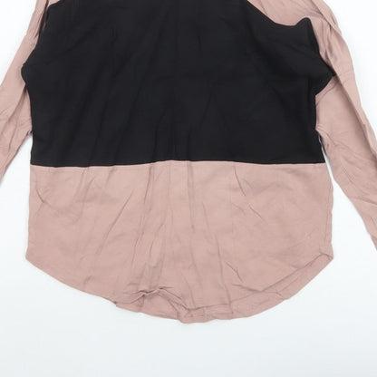Select Women's Pink Black Basic Colourblock Zip Top UK 10