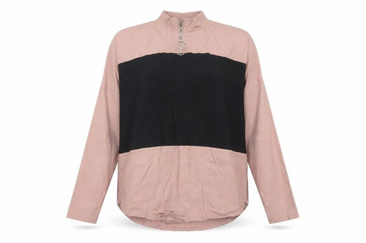 Select Women's Pink Black Basic Colourblock Zip Top UK 10
