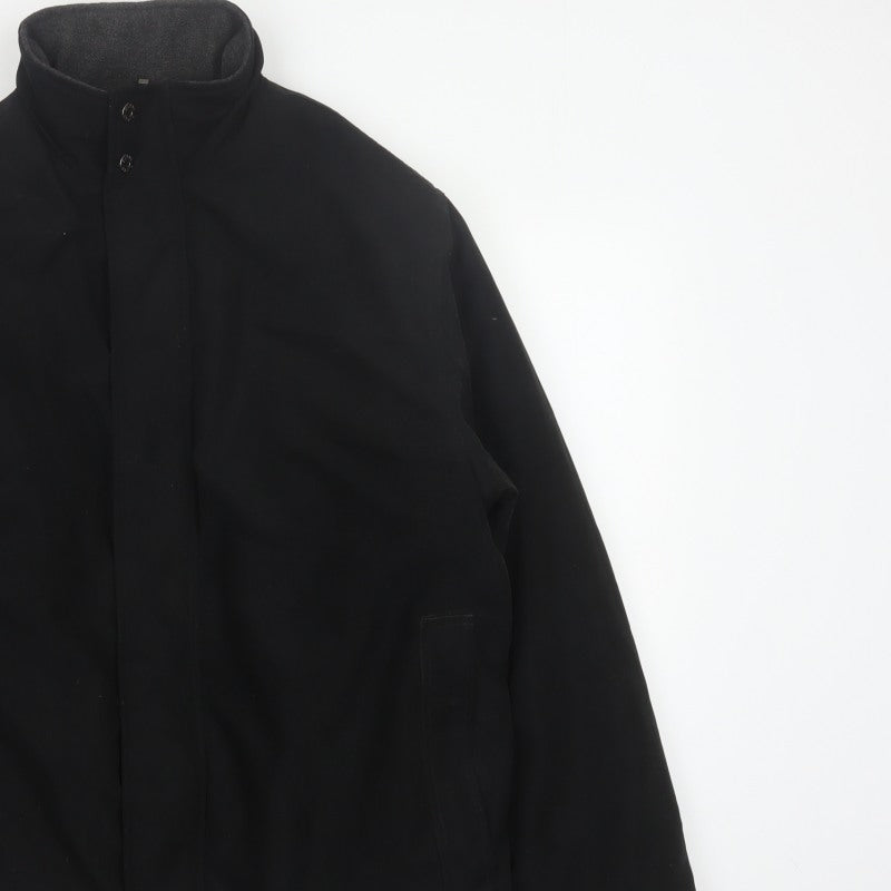 Farah Men’s Black M Fleece Lined Stand Collar Zip Jacket