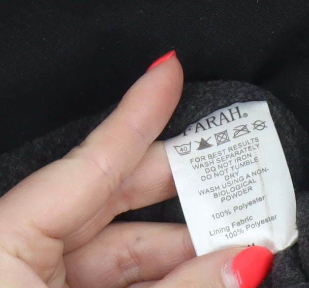 Farah Men’s Black M Fleece Lined Stand Collar Zip Jacket