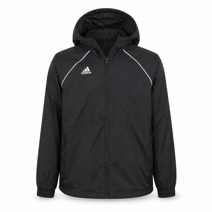 Adidas Boys Black 11-12 Years Hooded Windbreaker Jacket Full Zip