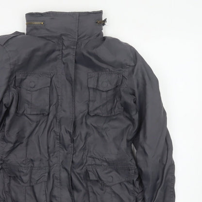 Wrangler Women’s Black M Military Jacket Collared Logo Pocket Zip